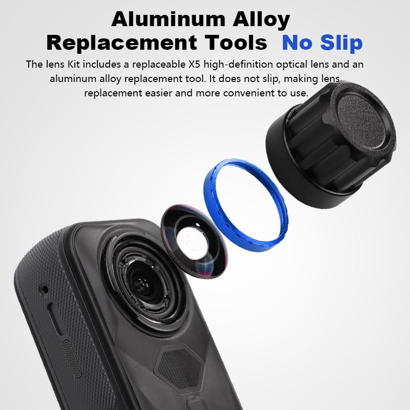 Jakoly Lens Replacement Kit for Insta360 X5, Portbale [1 Pcs] Optical Glass Cover with Removal Tool + 2 Blue Base, Easy Installation, Lens Camera Kit for Insta 360 X5 Accessories - Image 3